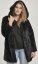 Dámský kabát Urban Classics Hooded Teddy - černý