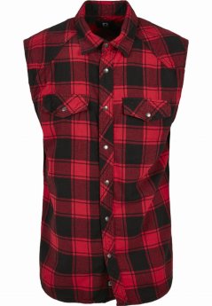 Brandit / Checkshirt Sleeveless red/black