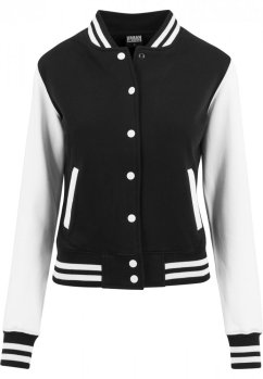 Bunda Urban Classics Ladies 2-tone College Sweatjacket - blk/wht