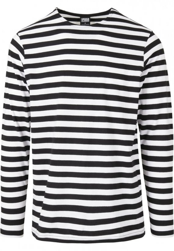 T-shirt Urban Classics Regular Stripe LS - white/black