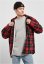 Pánská jarní bunda Urban Classics Plaid Teddy Lined - červená,černá
