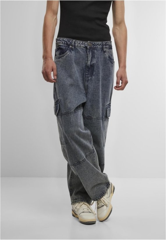 Tapered Heavy Ounce Baggy Cargo Jeans dirty washed 44 - black washed