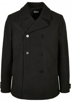 Pánsky kabát Urban Classics Classic Pea Coat - čierny