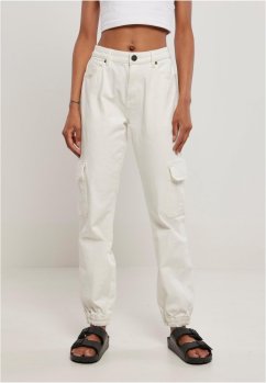 Ladies Organic Stretch Denim Cargo Pants - clearblue bleached