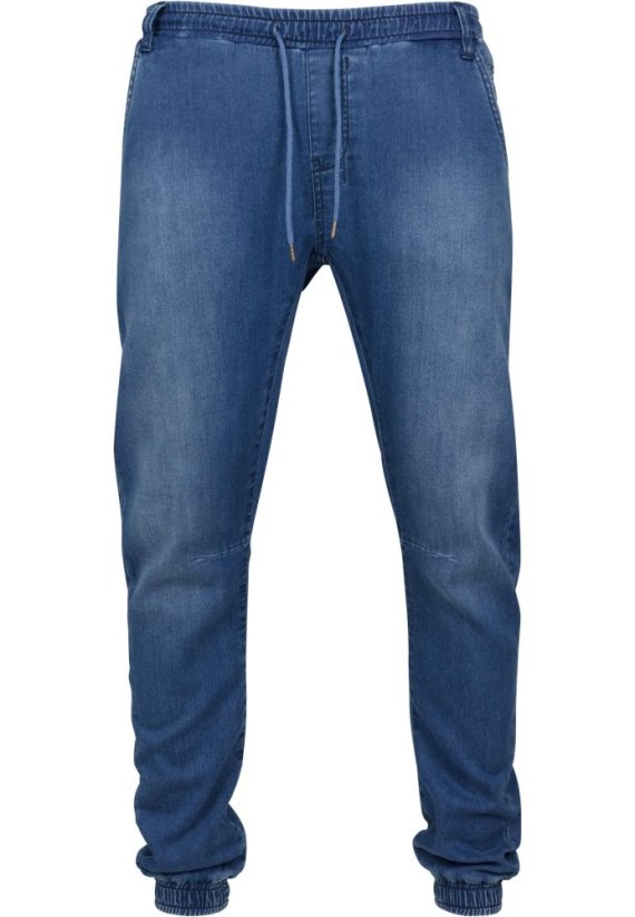 Knitted Denim Jogpants - blue washed