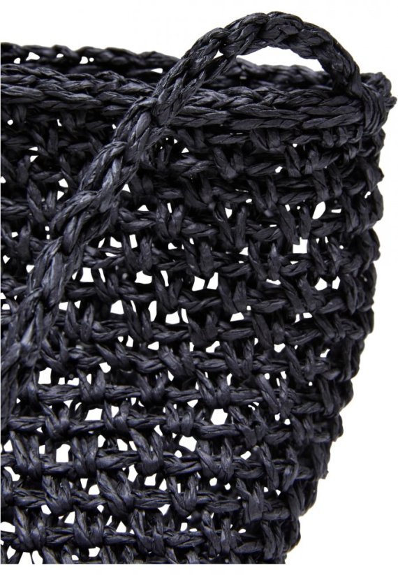 Mini Nature Bast Crossbody Bag - black