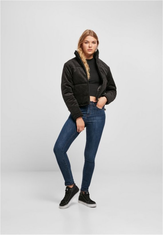 Dámská bunda Urban Classics Corduroy Puffer - černá