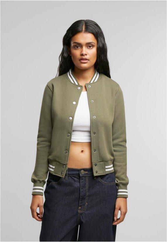 Ladies College Sweat Jacket - olive/olive