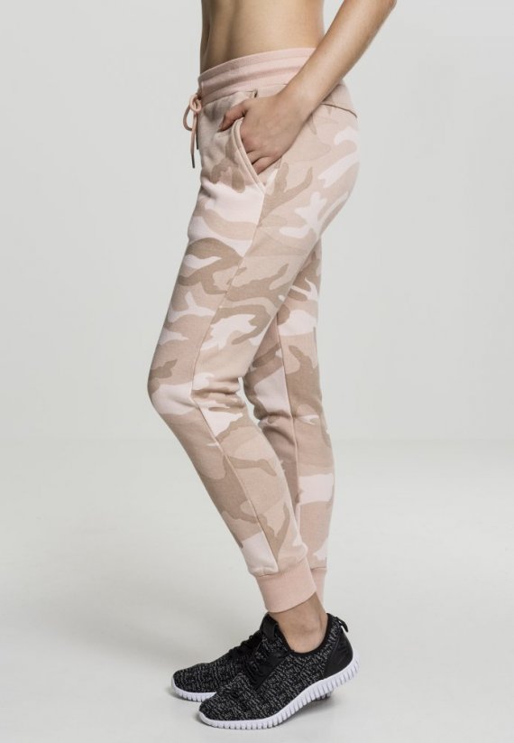 Damskie spodnie dresowe Urban Classics Ladies Camo Terry Pants - rose camo