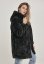Dámský kabát Urban Classics Hooded Teddy - černý