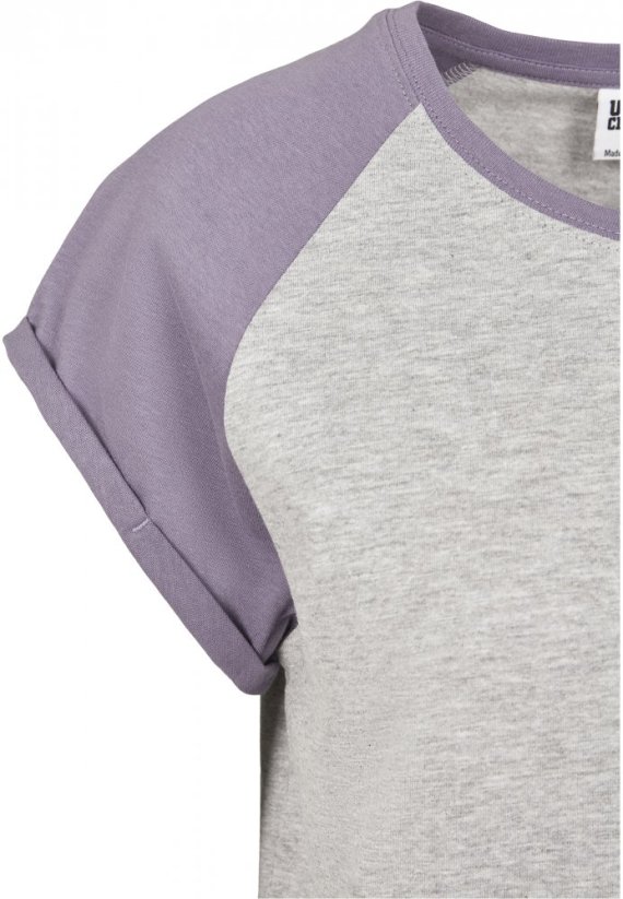 Tričko Urban Classics Ladies Contrast Raglan Tee - grey/dustypurple