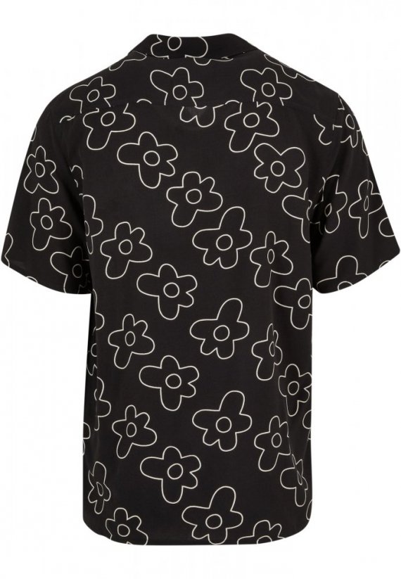 Černá pánská košile Urban Classics Viscose AOP Resort Shirt