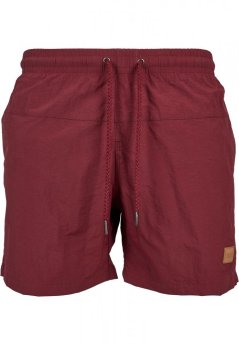 Pánské koupací kraťasy Urban Classics Block Swim Shorts - cherry