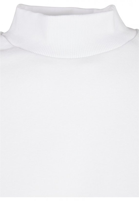 Ladies Oversized High Neck Crew - white