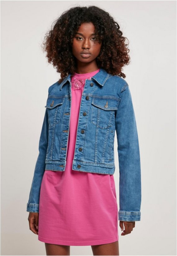 Damska kurtka dżinsowa Urban Classics Ladies Organic Denim Jacket - niebieska