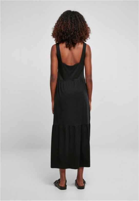 Ladies 7/8 Length Valance Summer Dress - black