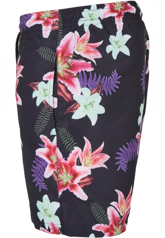 Pánské koupací šortky Urban Classics Pattern Swim Shorts - dark jungle aop
