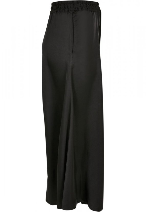 Sukně Urban Classics Ladies Satin Midi Skirt - black - Velikost: M