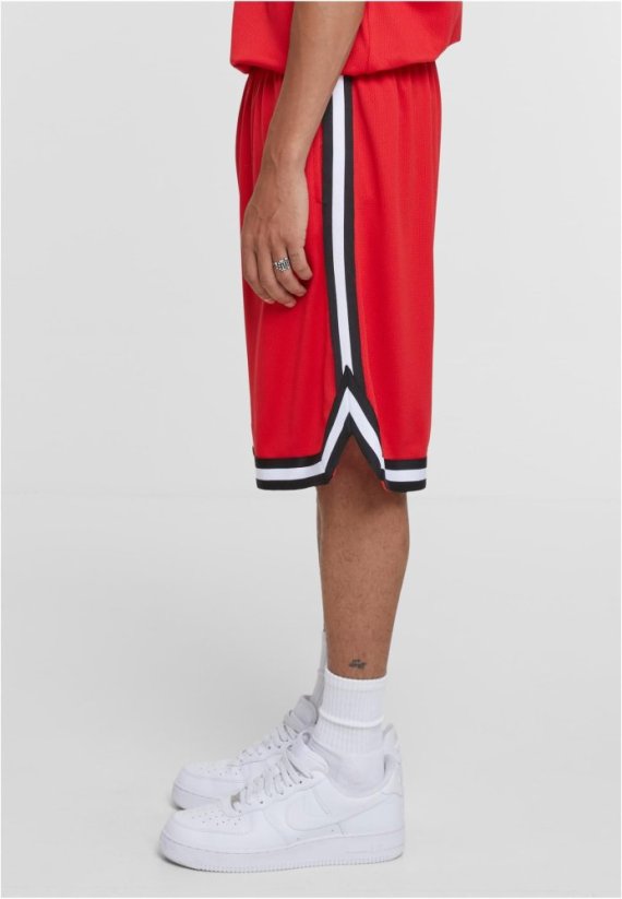 Stripes Mesh Shorts blkredwht XL - cityred/black/white