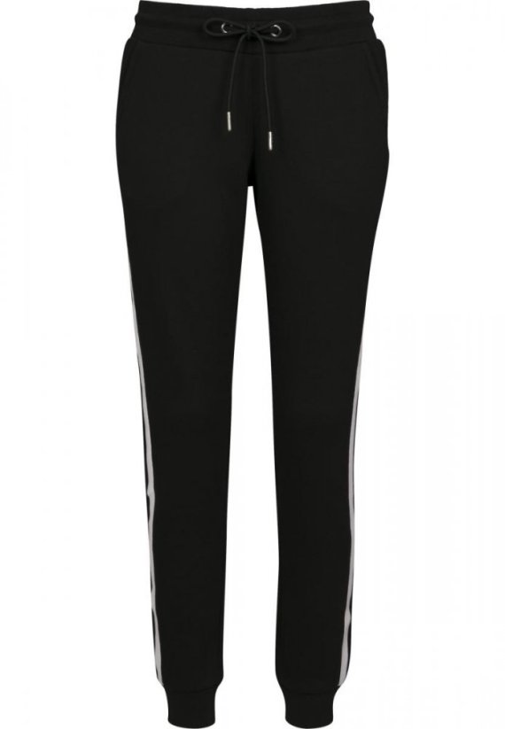 Dámske tepláky Urban Classics Ladies College Contrast Sweatpants - čierno/biele
