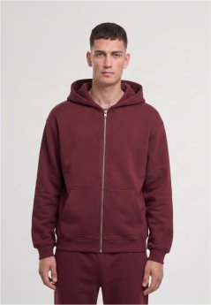 Fluffy Zip Hoody - burgundy