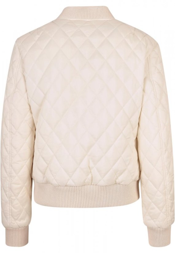 Ladies Diamond Quilt Nylon Jacket - whitesand