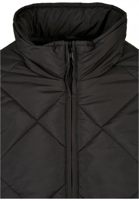 Diamond Quilted Short Jacket - black