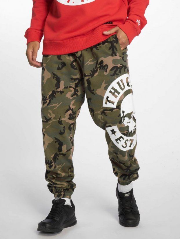 Tepláky Thug Life / Sweat Pant B.Camo in camouflage