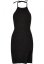 Ladies Rib Knit Neckholder Dress - black