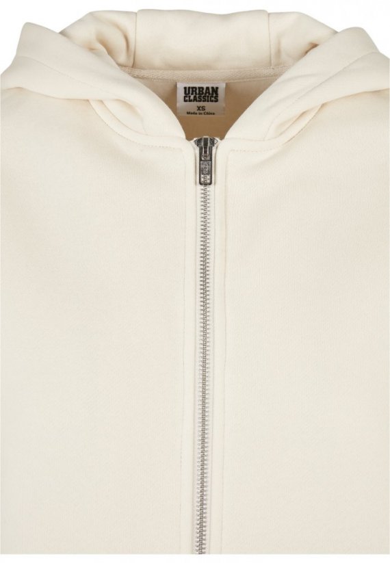 Ladies Short Oversized Zip Jacket - whitesand