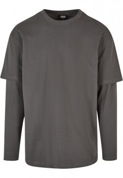 T-shirt męski Urban Classics Oversize Shaped Double Layer LS - szary