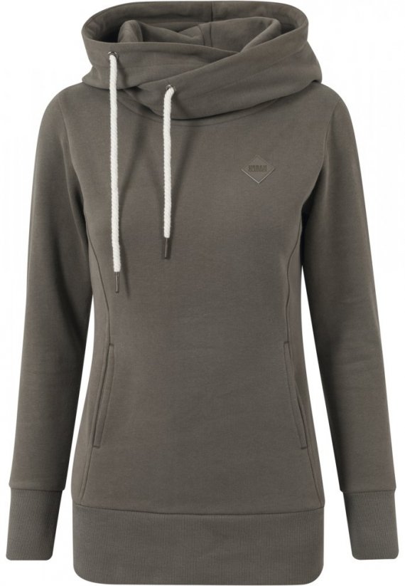 Ladies Long Logopatch Hoody - olive