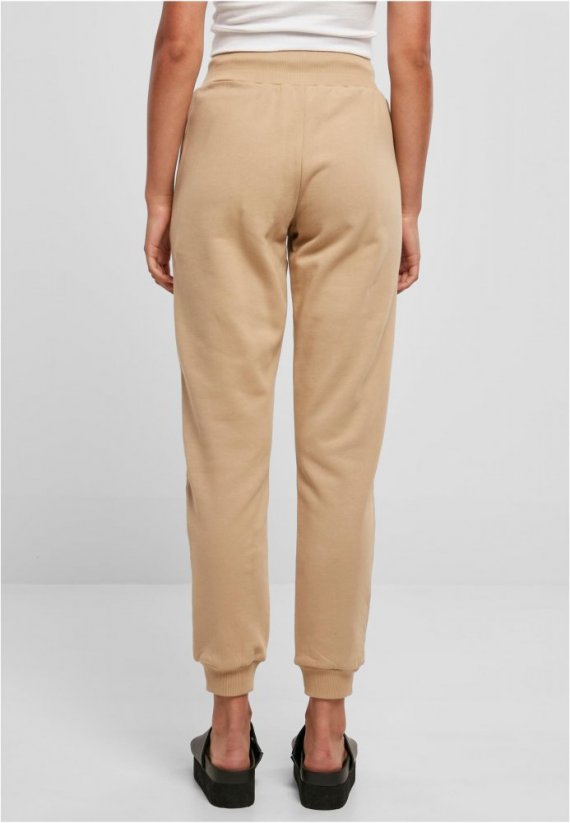 Damskie spodnie dresowe  Urban Classics Organic High Waist Sweat Pant - beż