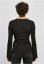 Ladies Rib Knit Wrapped Cardigan - black