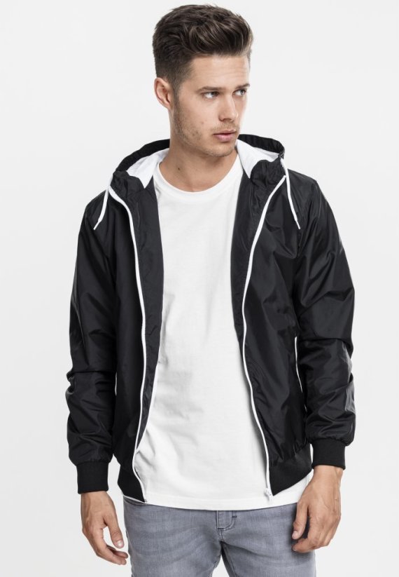 Černo/bílá pánská jarní bunda Urban Classics Contrast Windrunner