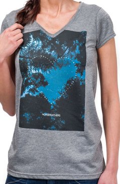 Tričko Horsefeathers Heart Of Night heather grey