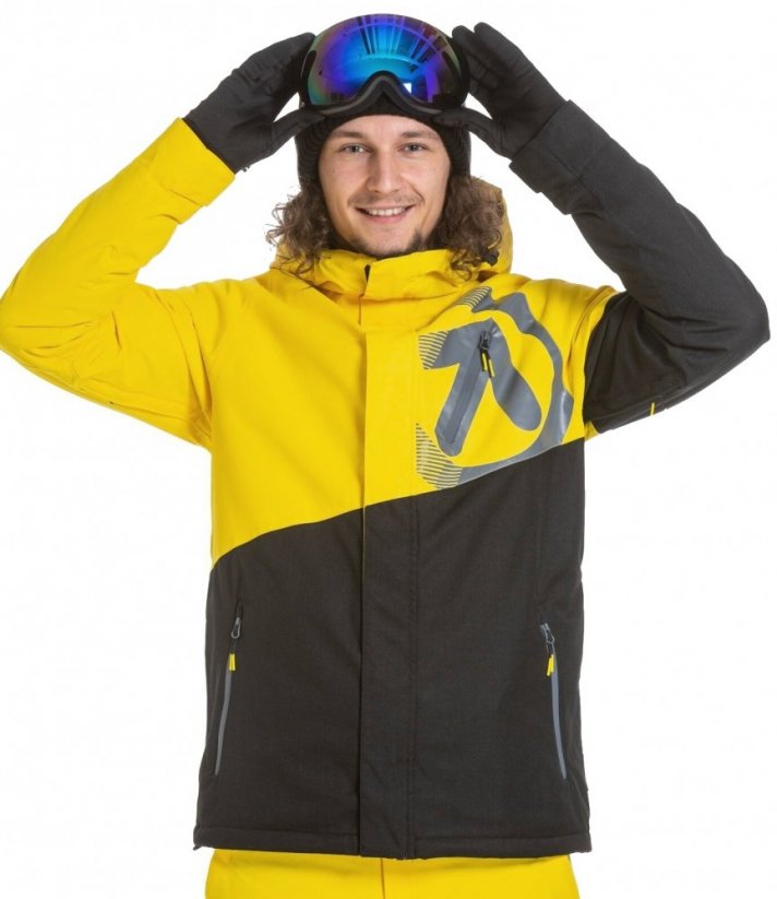Męska zimowa kurtka snowboardowa Meatfly Bang - żółto-czarna