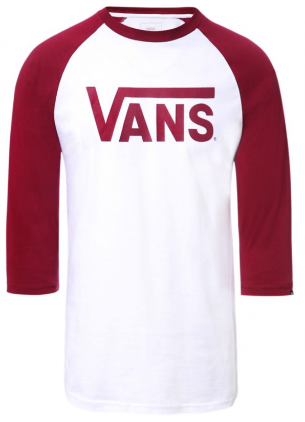 T-Shirt Vans Classic Raglan white-rhumba red