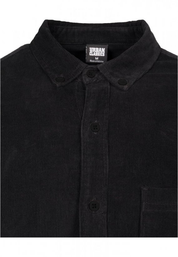 Černá pánská košile Urban Classics Corduroy Shirt