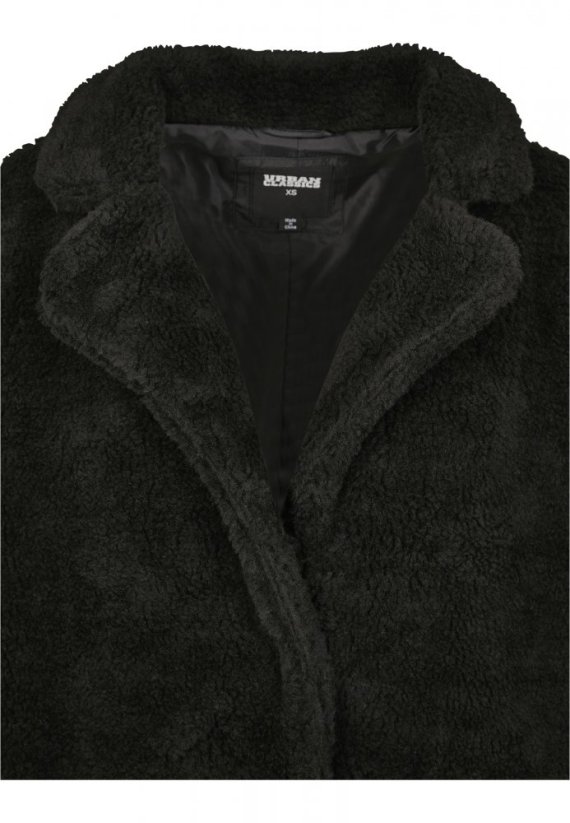 Dámský kabát Urban Classics Ladies Oversized Sherpa Coat - černý