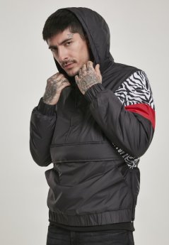 Bunda Urban Classics Animal Mixed Pull Over Jacket - black/snowtiger