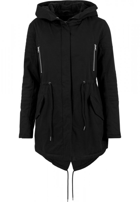 Bunda Urban Classics Ladies Sherpa Lined Cotton Parka - black