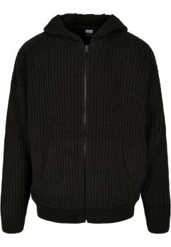 Knitted Zip Hoody - black