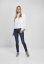 Ladies Oversized High Neck Crew - white