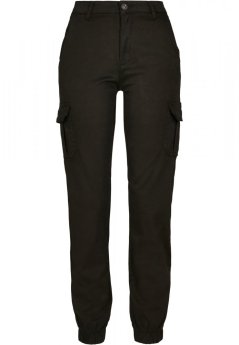 Ladies High Waist Cargo Pants - black
