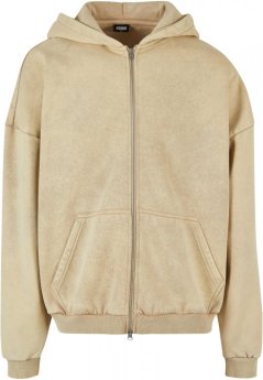Heavy Sand Washed 90's Zip Hoody - unionbeige