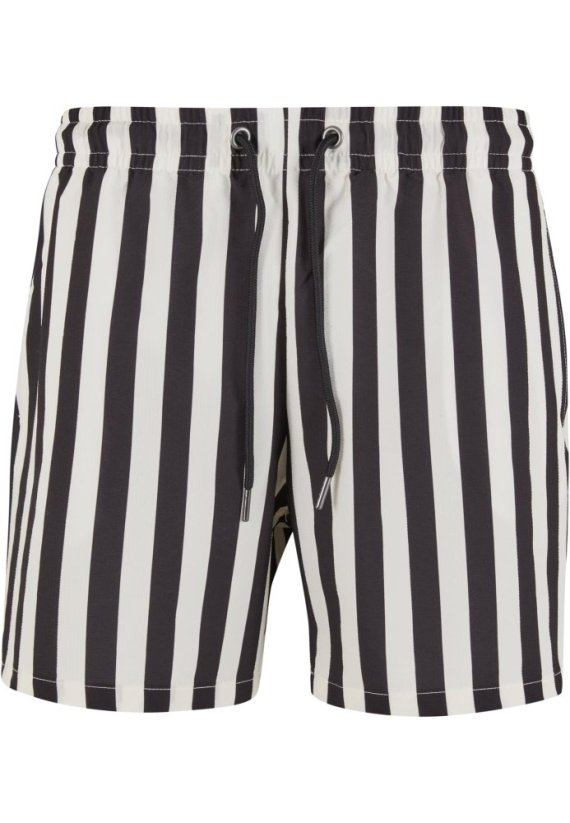 Striped Seersucker Swim Shorts black/offwhite XL - black/offwhite