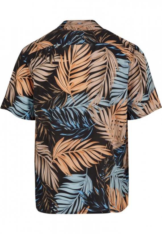 Pánska košeľa Urban Classics Viscose AOP Resort Shirt - palmové listy