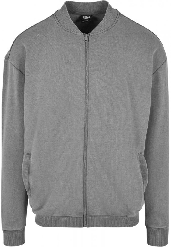 Pánská bomber mikina Urban Classics Washed Sweat - šedá