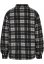 Pánska jarná bunda Urban Classics Plaid Teddy Lined - čierna, biela